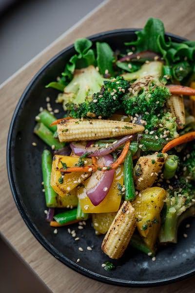 Vegetables are the staple food and starch is the side dish